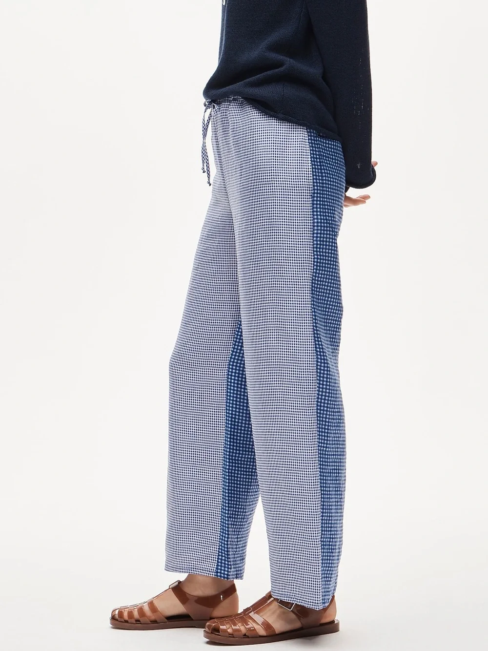 J Crew Blue Gingham Luna Pants